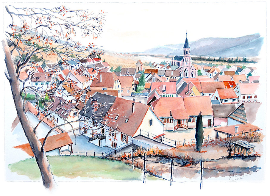 Aquarelle de Wihr-au-Val